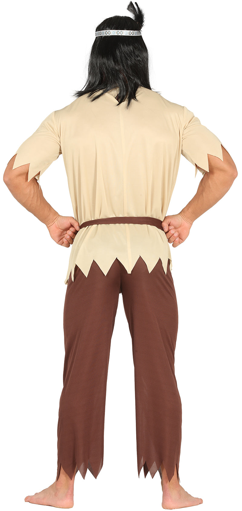 GP88229 – Indischer Krieger Kostüm Karneval – Größe: 54 - 56 (XL), 46 - 48 (S) – Farbe: Beige, Ansicht 2