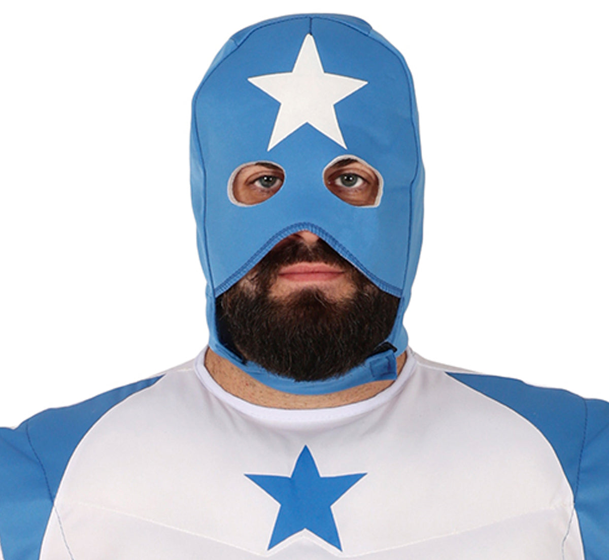 GP88280 – Superheld Maske Abenteuerfigur Kostüm – Größe: 54 - 56 (XL) – Farbe: Blau