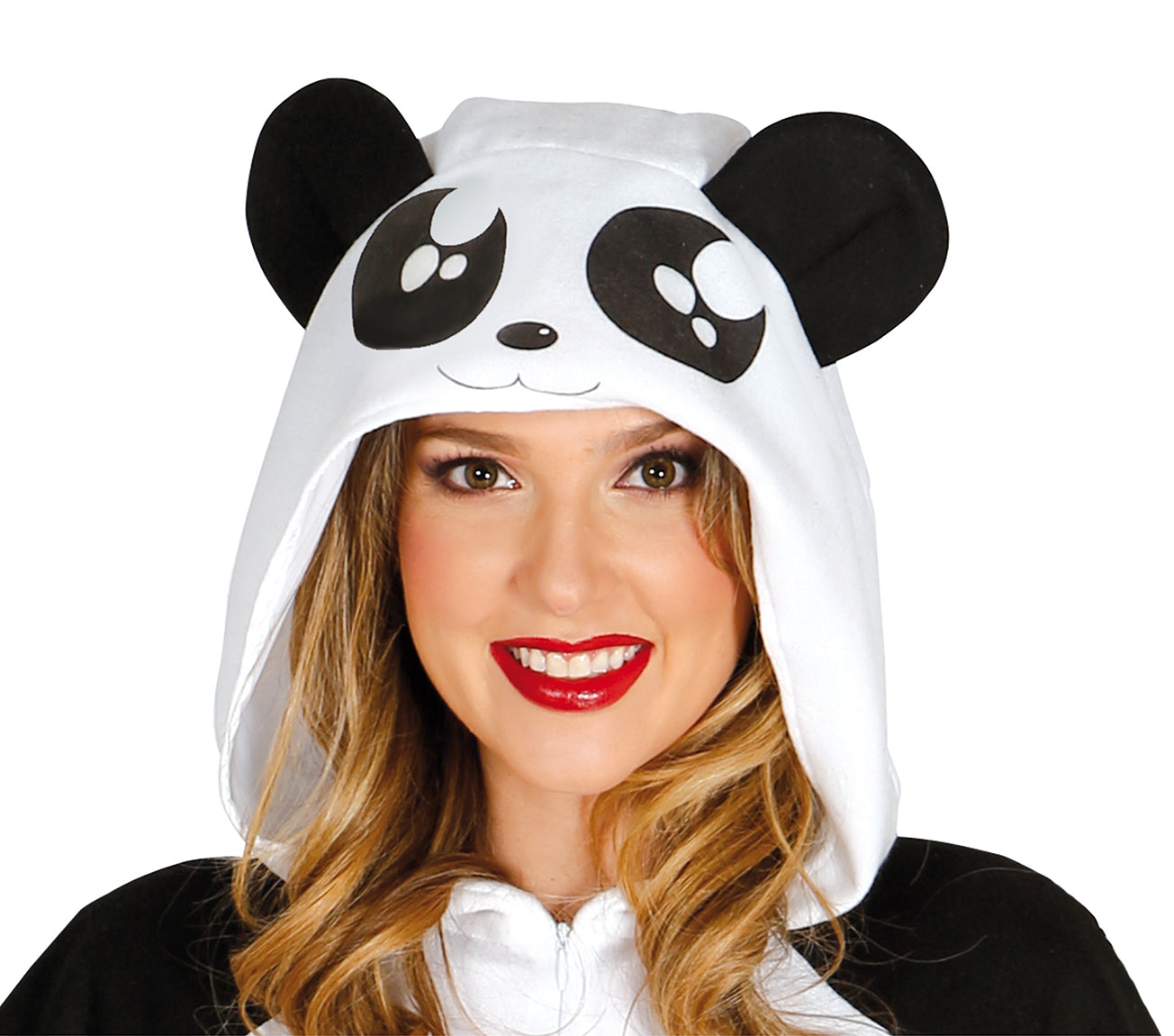GP84612 – Tier Kigurumi Panda Kostüm Overall – Größe: 38 - 40 (M) – Farbe: Weiß