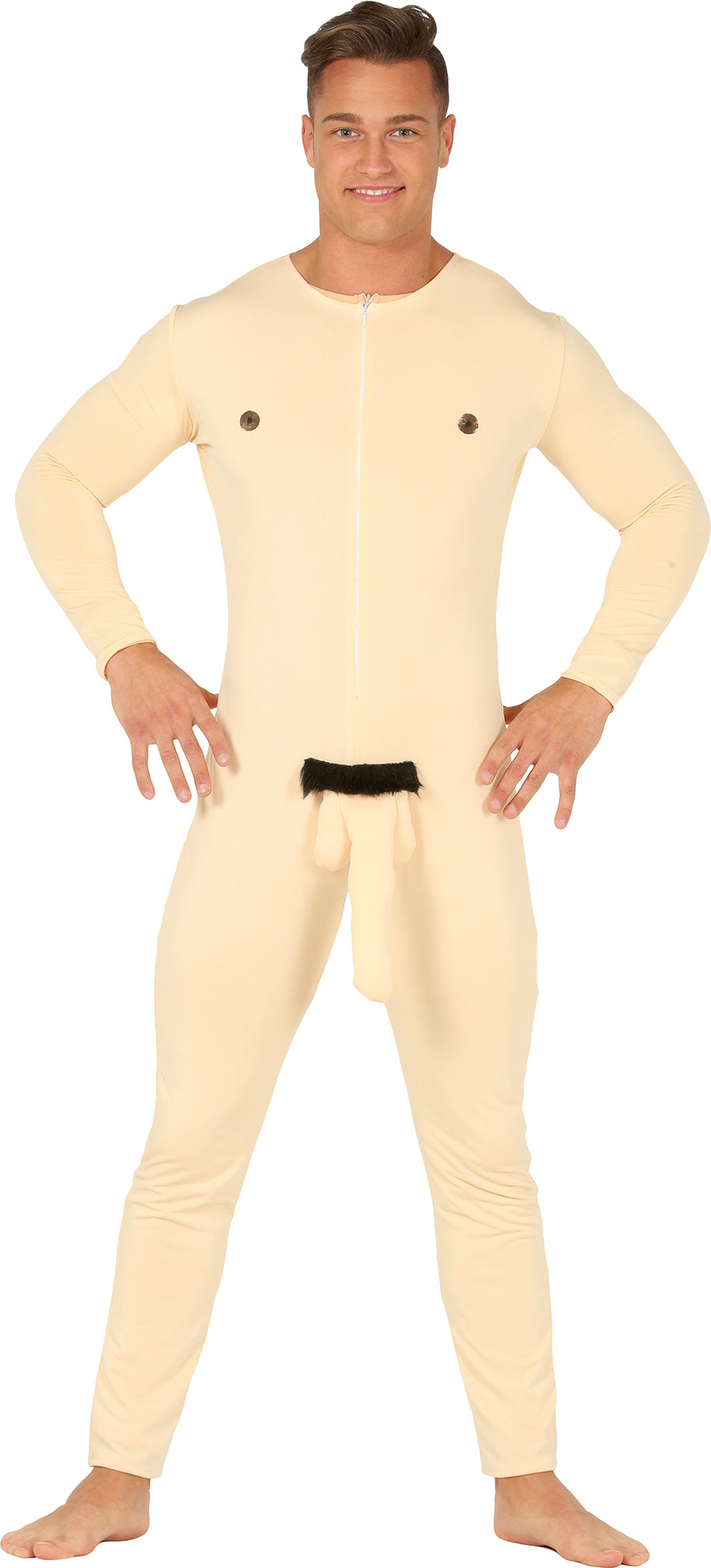 Nacktkostüm für Herren beige mit Penis