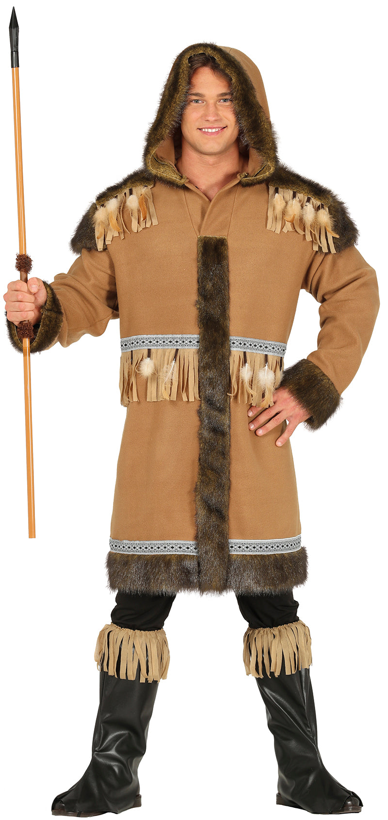 GP88160 – Weltkultur Kapuzenmantel Eskimo – Größe: 48 - 50 (M), 52 - 54 (L) – Farbe: Braun