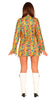 GP88173 – Hippie Karneval Gewand Blumige – Größe: 38 - 40 (M) – Farbe: Braun