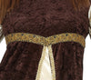 GP88197 – Prinzessin Mittelalter Kostüm Karneval – Größe: 38 - 40 (M) – Farbe: Braun