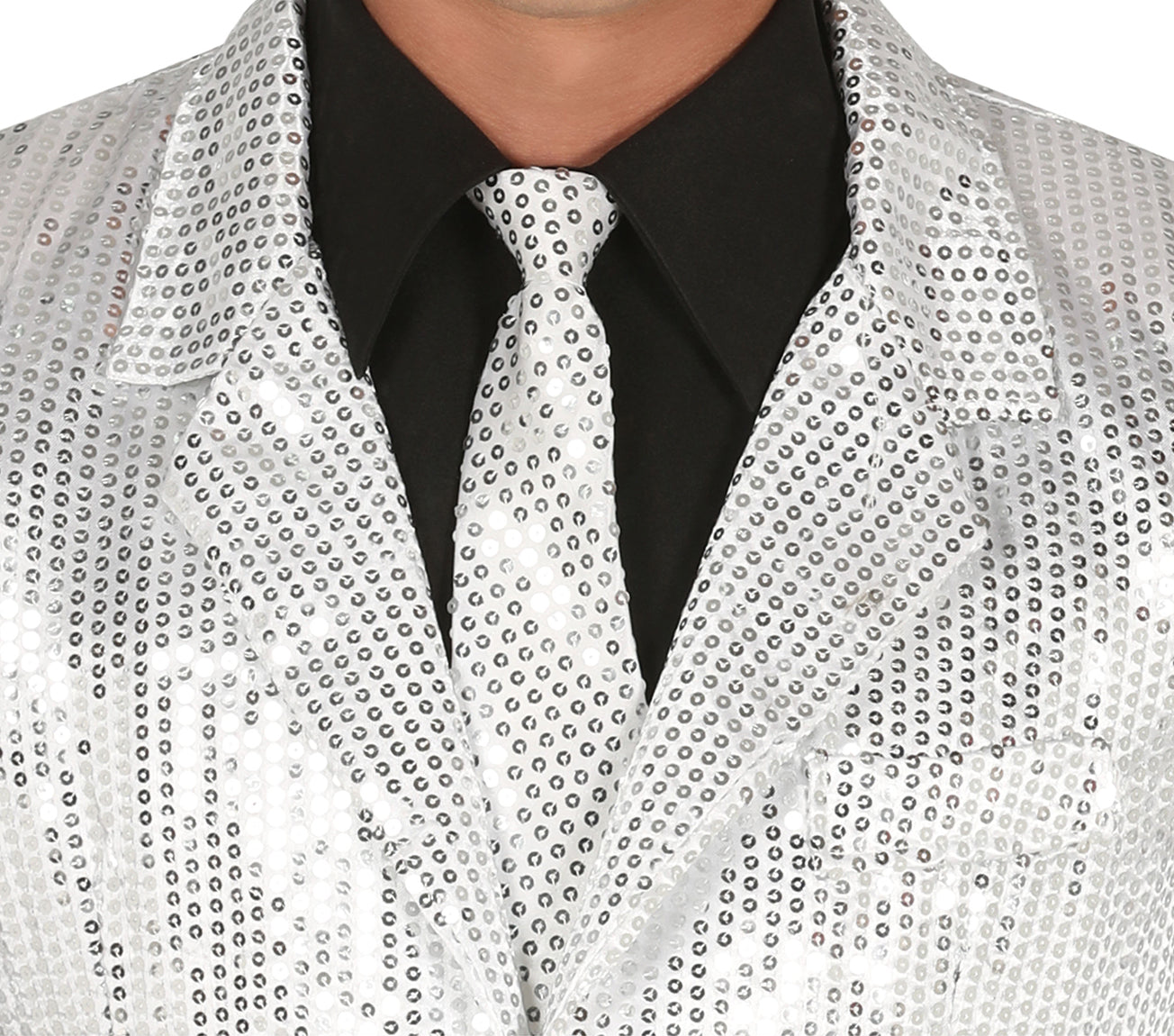 GP88201 – Pailletten Disco Jackett 70s Style – Größe: 54 - 56 (XL), 48 - 50 (M) – Farbe: Silber