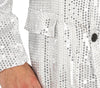 GP88201 – Pailletten Disco Jackett 70s Style – Größe: 54 - 56 (XL), 48 - 50 (M) – Farbe: Silber
