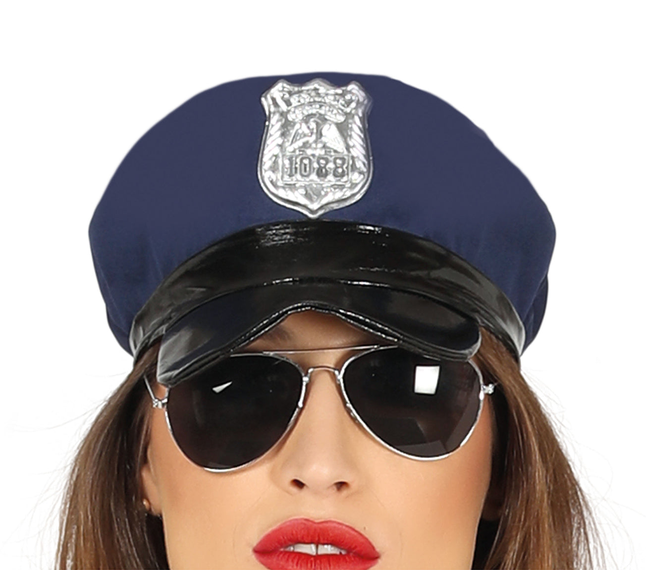 GP88236 – Polizei Abenteuer Kostüm Blau Mütze – Größe: 36 - 38 (S) – Farbe: Blau