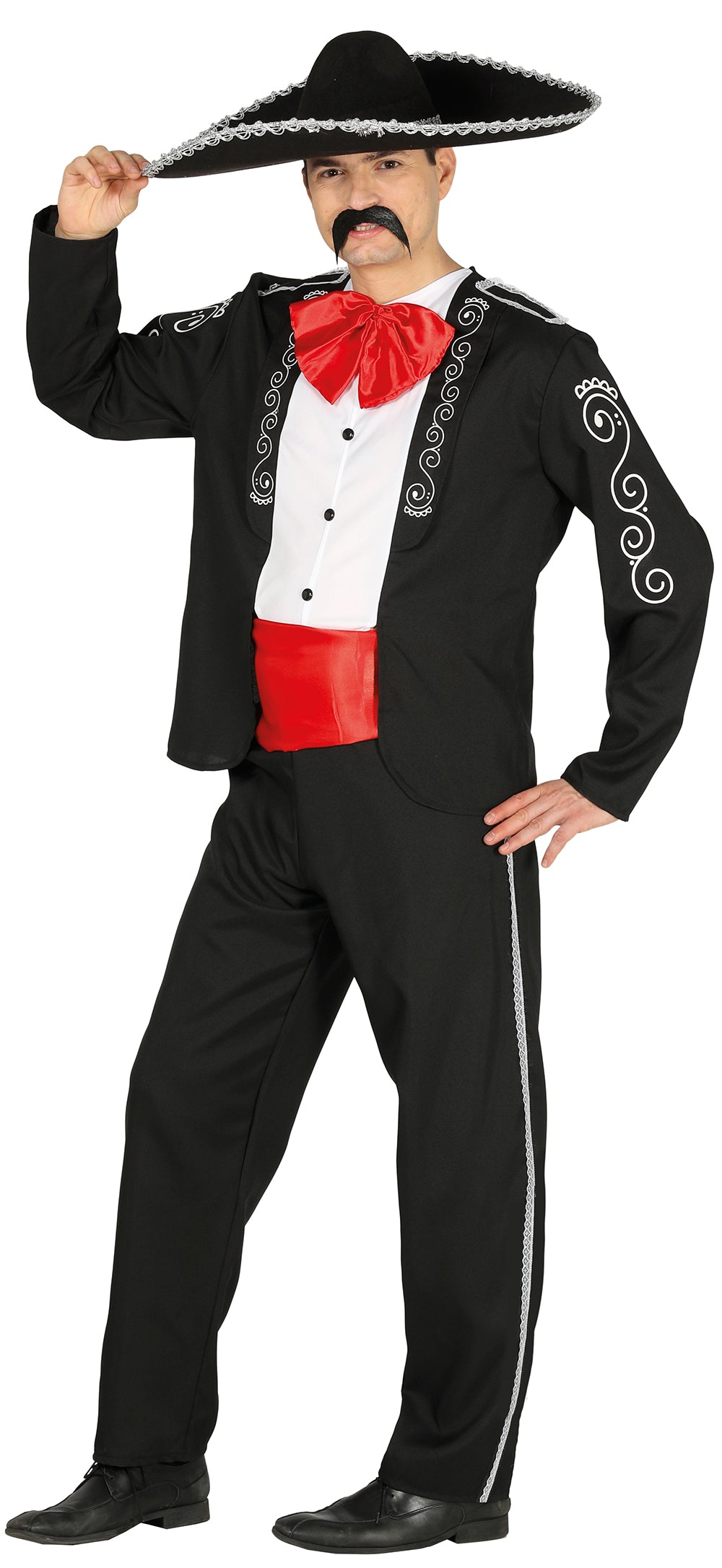 GP88246 – Mexiko Karneval Kostüm Traditionelle Tracht – Größe: 52 - 54 (L) – Farbe: Schwarz