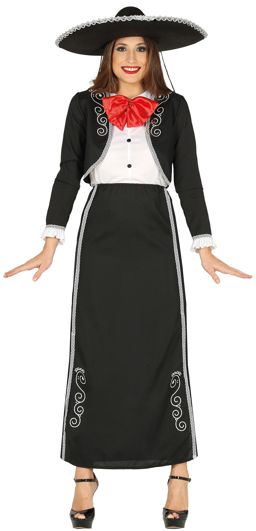 Mariachi Kostüm für Damen schwarz