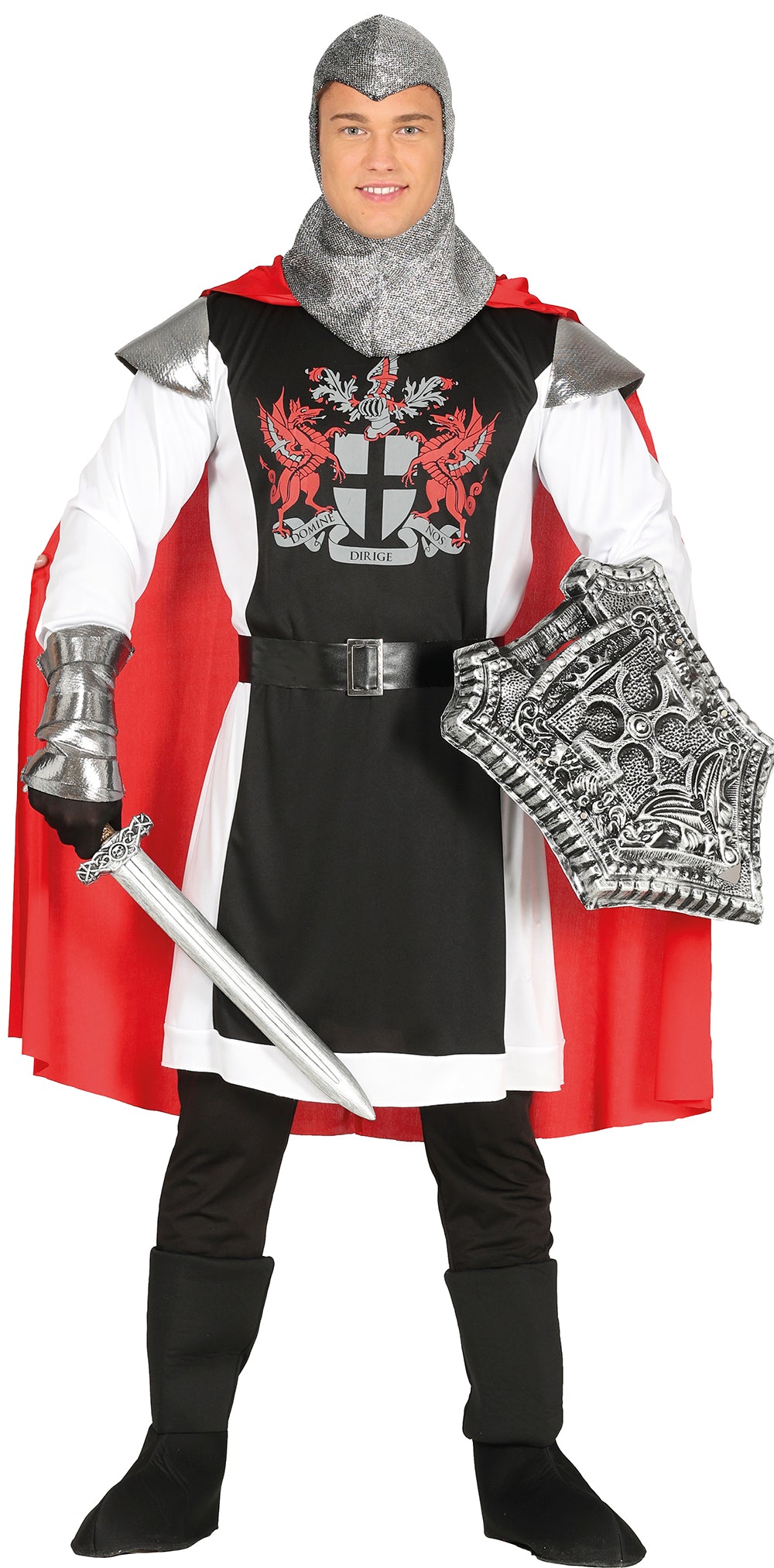 GP88273 – Mittelalterlicher Krieger Held Drachen – Größe: 48 - 50 (M) – Farbe: Schwarz
