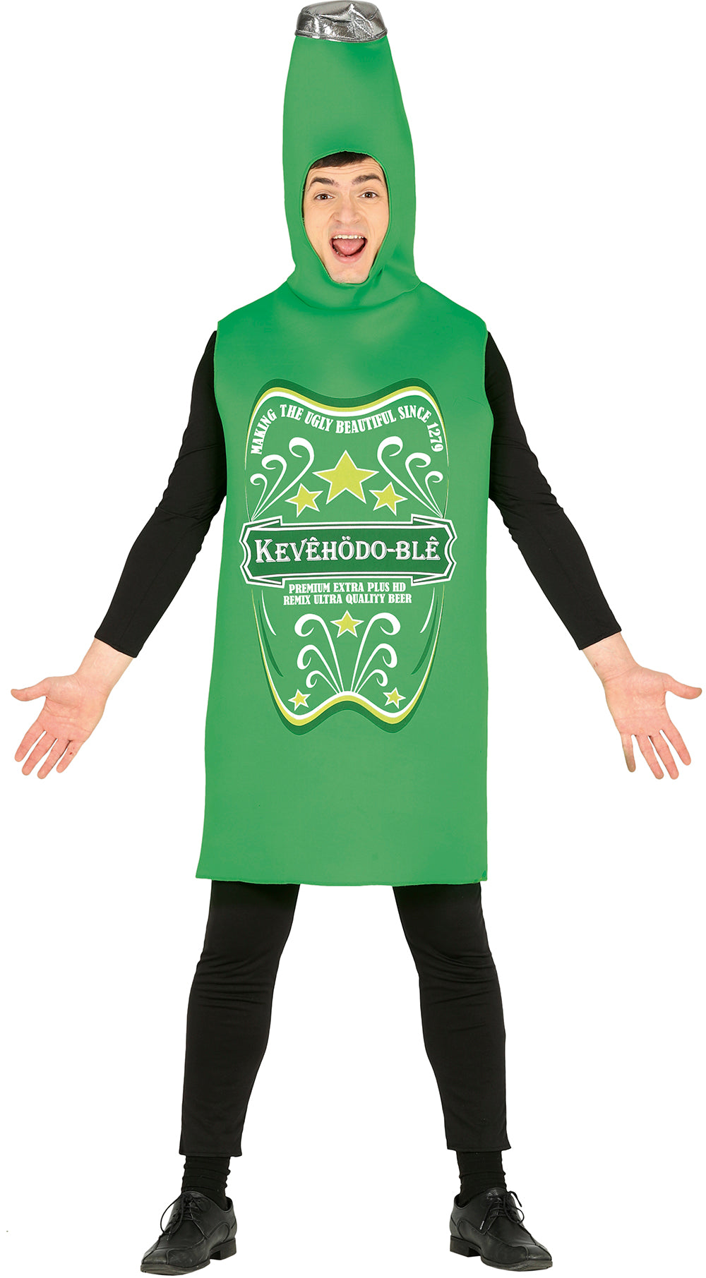 GP88283 – Bierflasche Kostüm Tunika Party – Größe: 52 - 54 (L) – Farbe: Grün