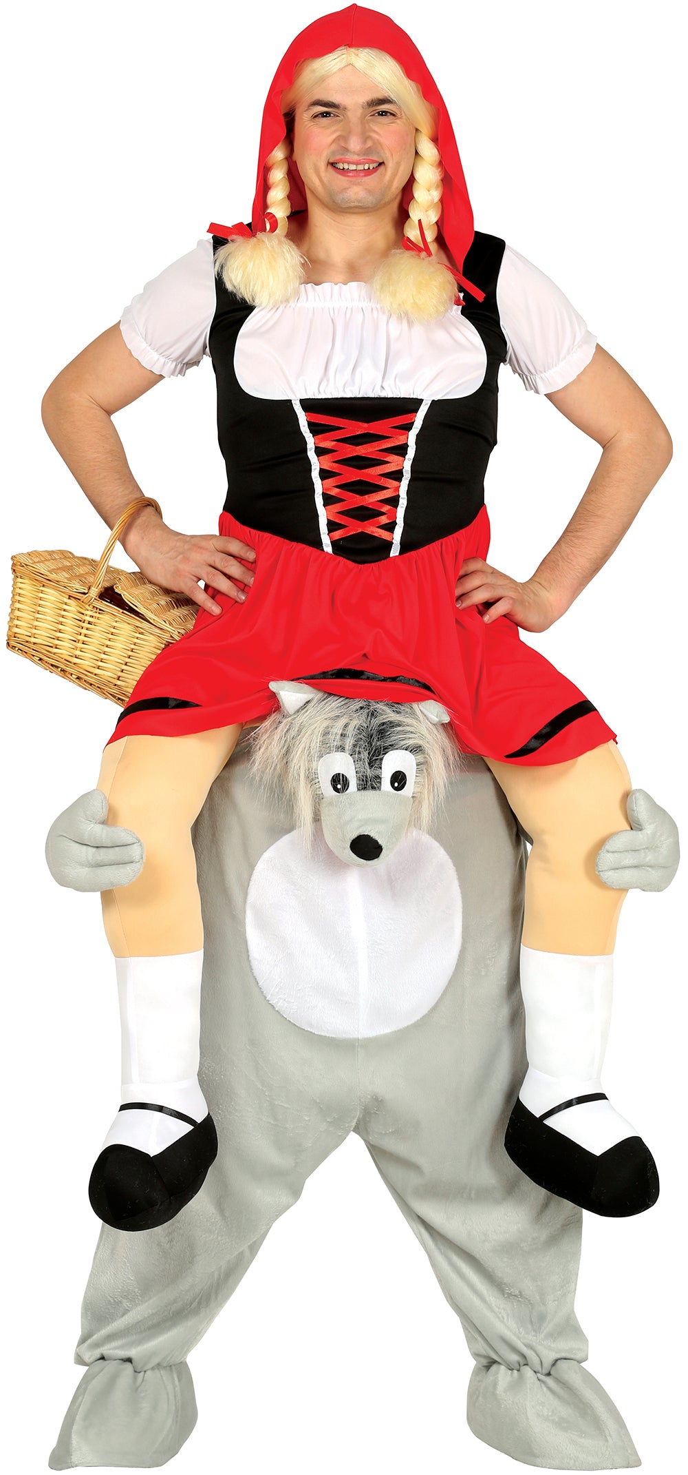 GP88285 – Märchenwolf Kostüm Karneval Fantasiewelt – Größe: 52 - 54 (L) – Farbe: Rot