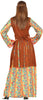 GP88289 – Hippie Flower Power Kleid 60s – Größe: 42 - 44 (L) – Farbe: Braun