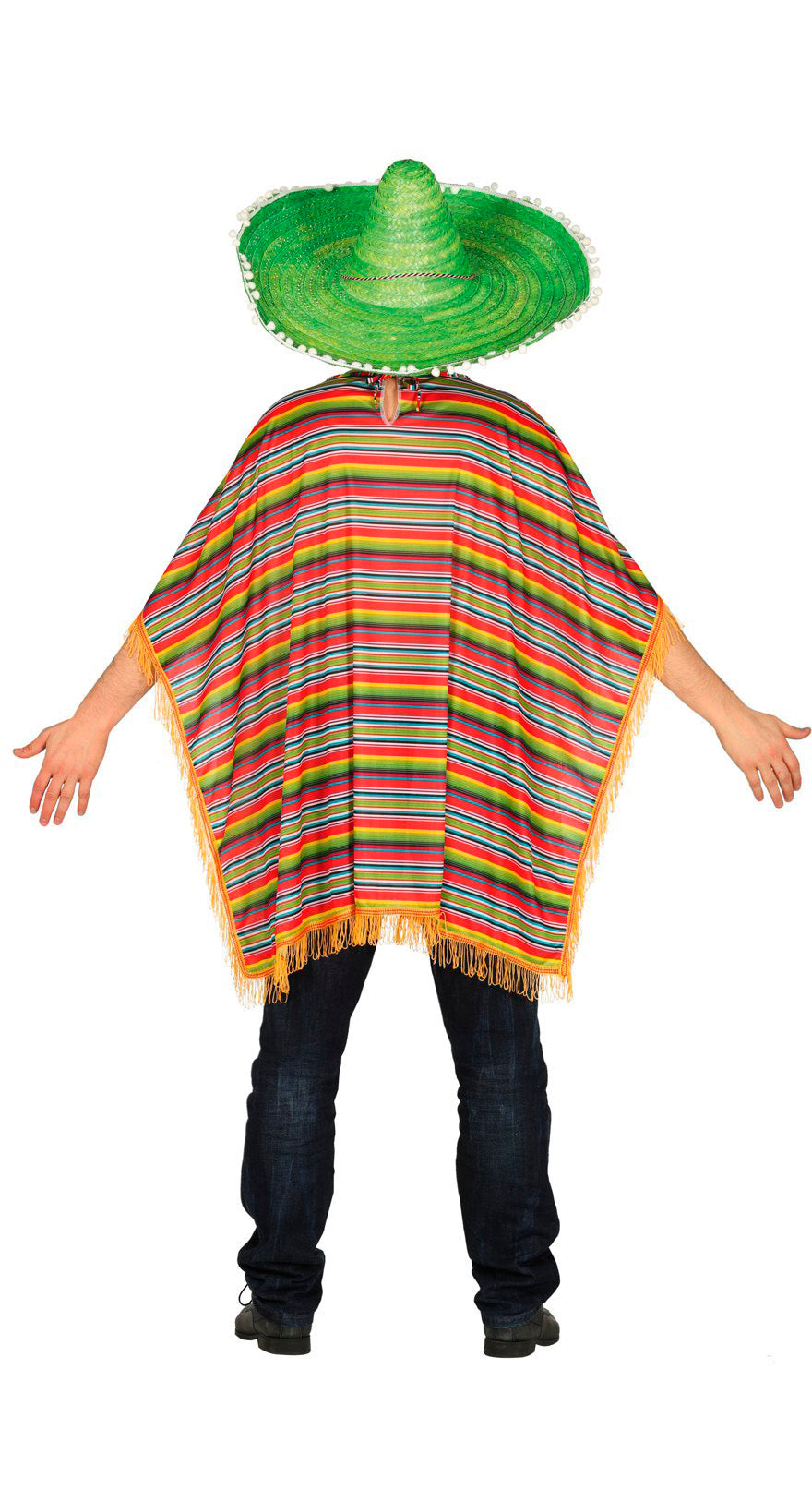 GP88302 – Mexiko Poncho Karneval Fasching – Größe: 52 - 54 (L) – Farbe: Mehrfarbig, Ansicht 2