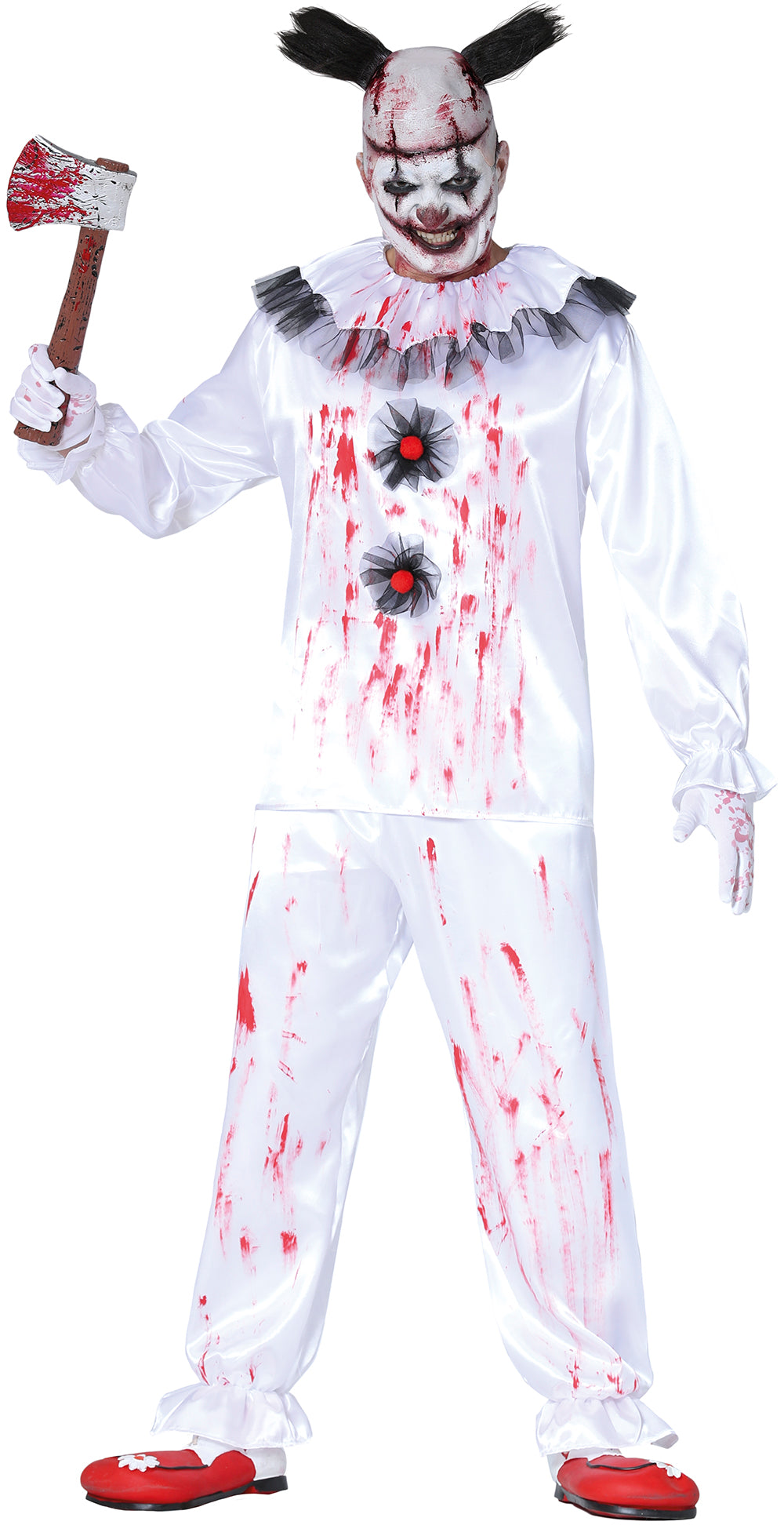GP88364 – Clown Halloween Fasching Karneval Kostüm – Größe: 52 - 54 (L) – Farbe: Weiß