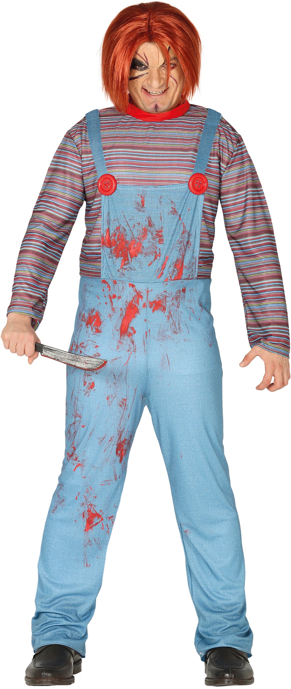 GP88366 – Halloween Schreckenspuppe Kostüm Blutig – Größe: 52 - 54 (L) – Farbe: Blau