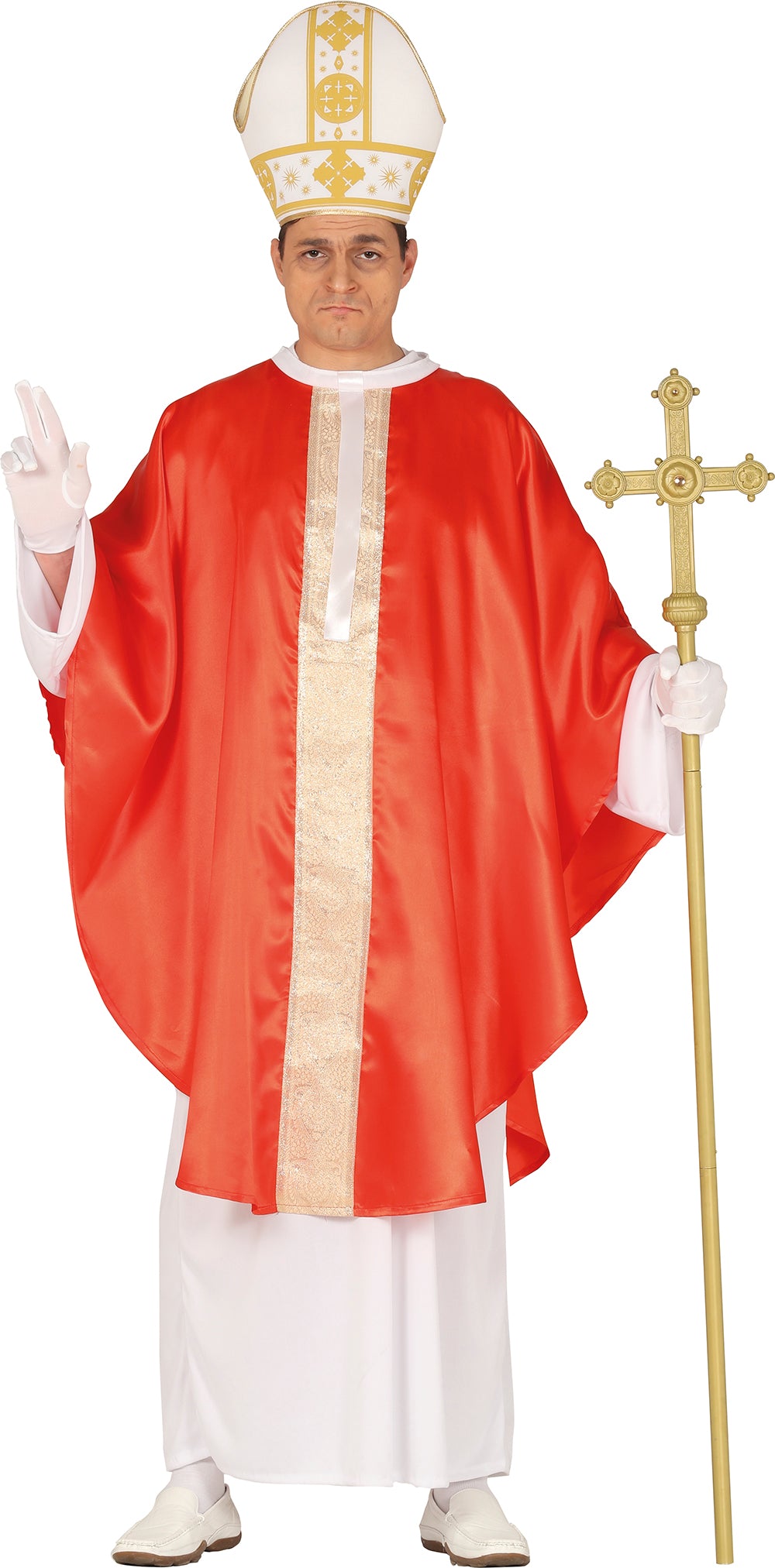 GP88617 – Religion Karneval Kostüm Mantel Tunika – Größe: 48 - 50 (M) – Farbe: Rot