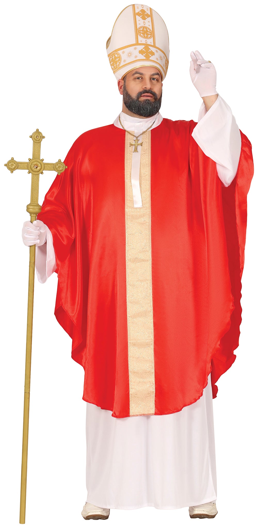GP88617 – Religion Karneval Kostüm Mantel Tunika – Größe: 54 - 56 (XL) – Farbe: Rot
