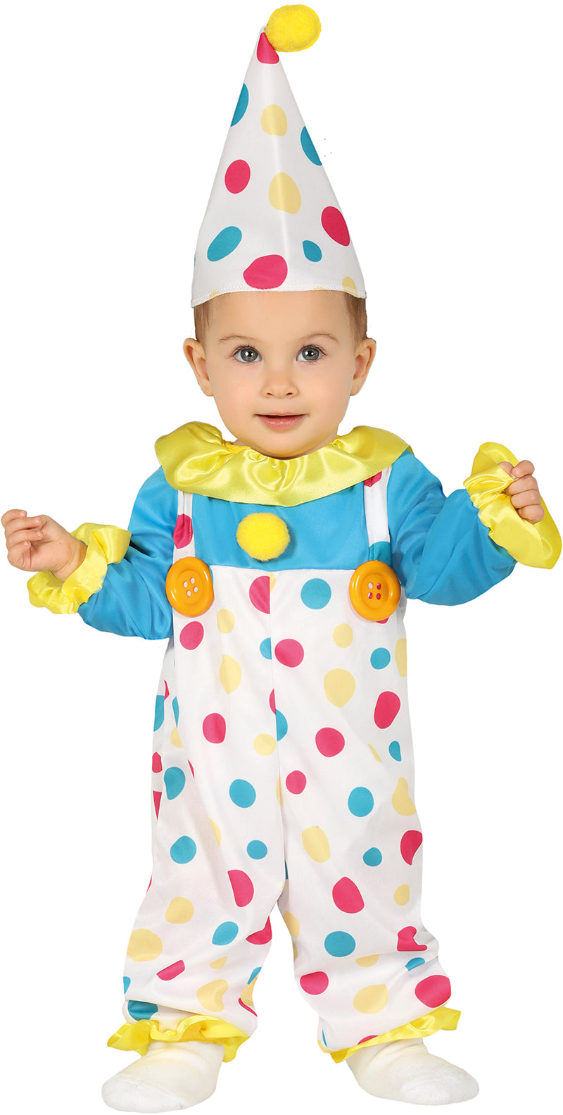 GP88385 – Clown Karneval Baby Spaß Bunte Punkte – Größe: 74/80 – Farbe: Mehrfarbig