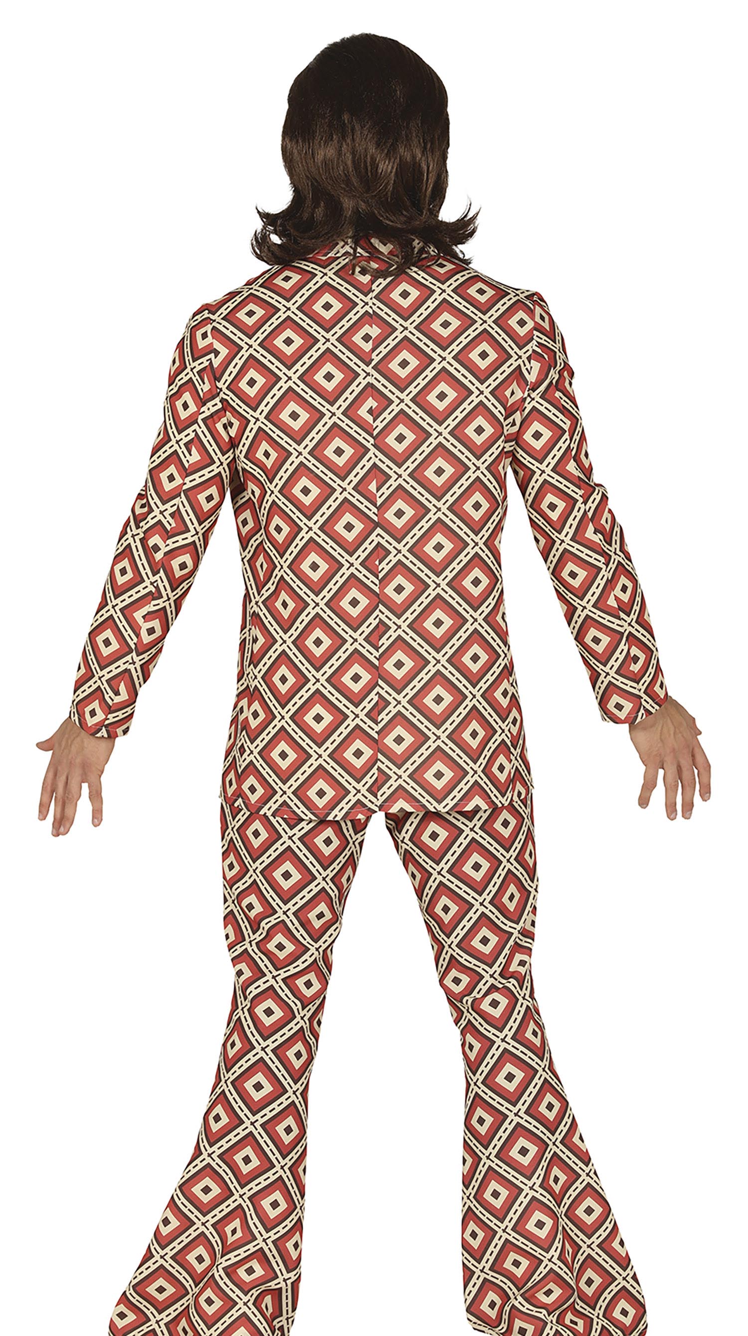 GP88623 – 70er Jahre Partyoutfit Rautenmuster – Größe: 46 - 48 (S) – Farbe: Mehrfarbig
