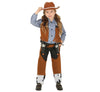 GP88428 – Cowboy Abenteuer Outfit Weste Jeans – Größe: 140/146 – Farbe: Braun