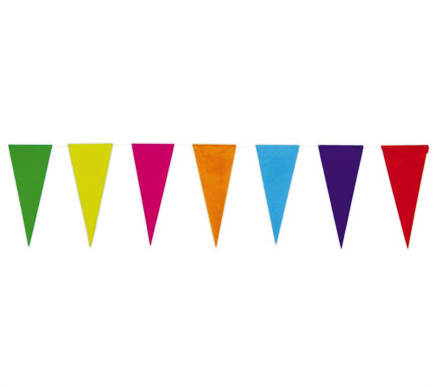 Wimpelgirlande 10 m bunt Partydeko