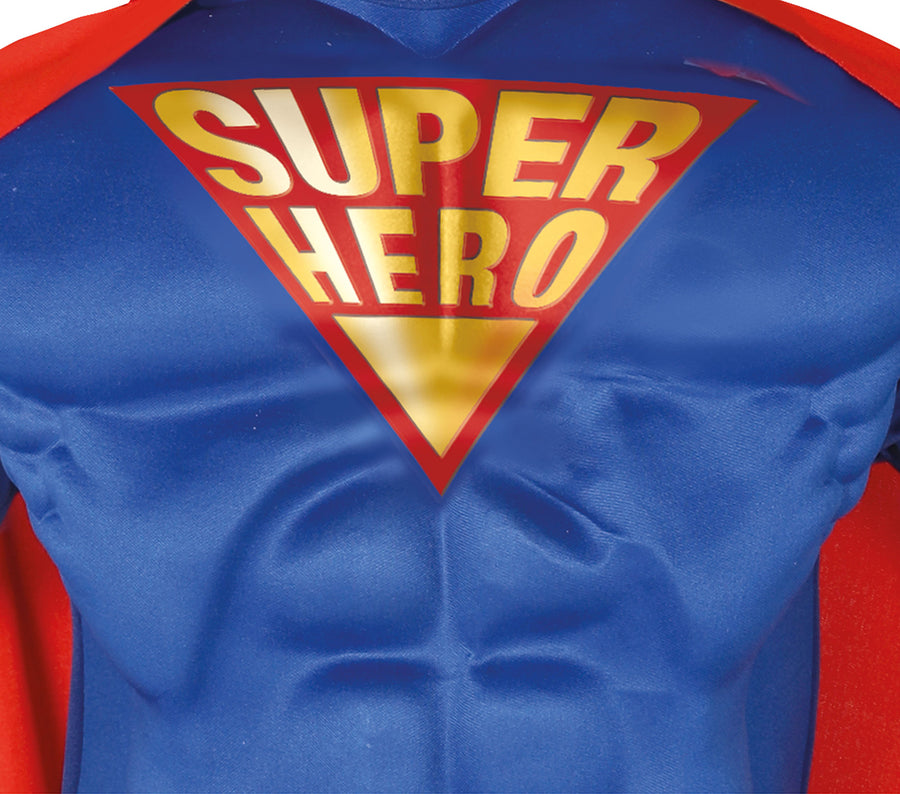 GP88487 – Superheld Abenteuerfigur Muskelanzug – Größe: 98/104 – Farbe: Blau, Ansicht 2