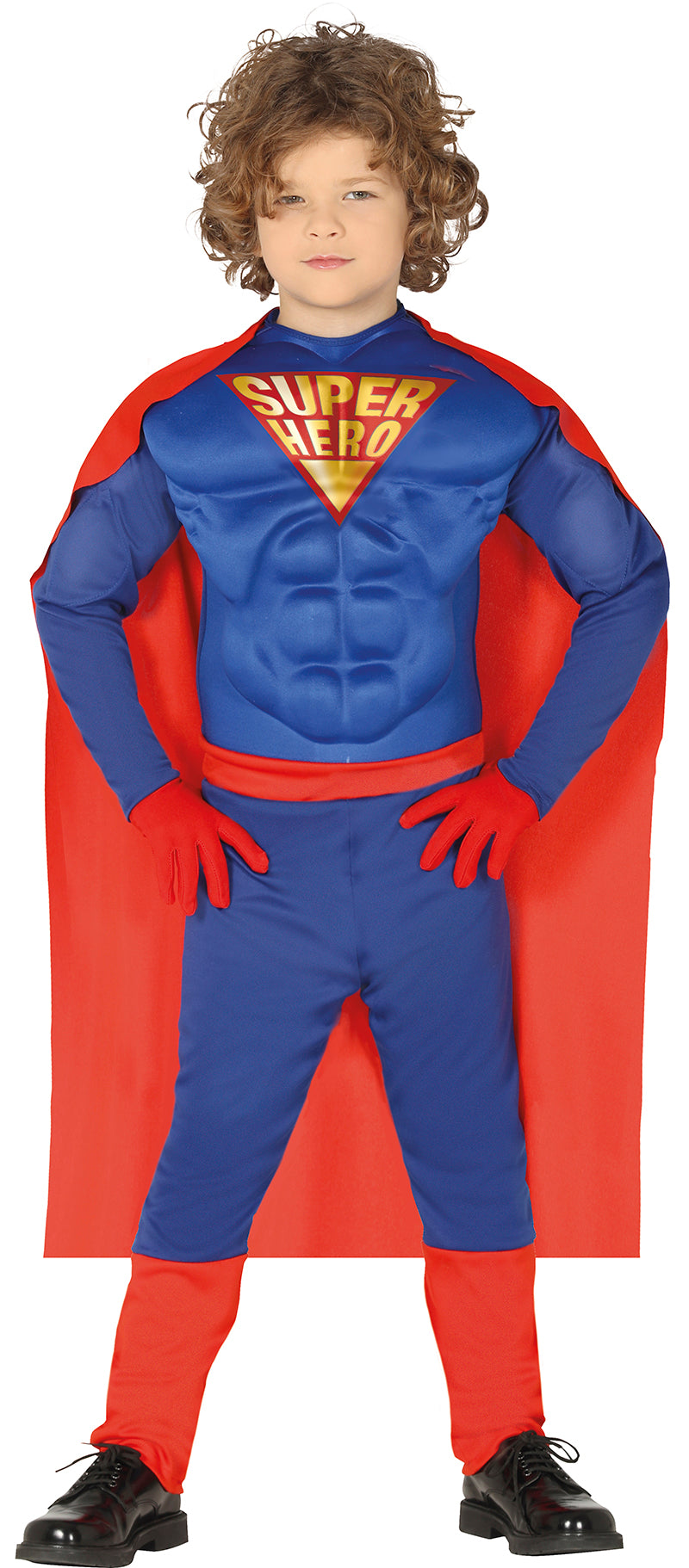 GP88487 – Superheld Abenteuerfigur Muskelanzug – Größe: 128/134 – Farbe: Blau
