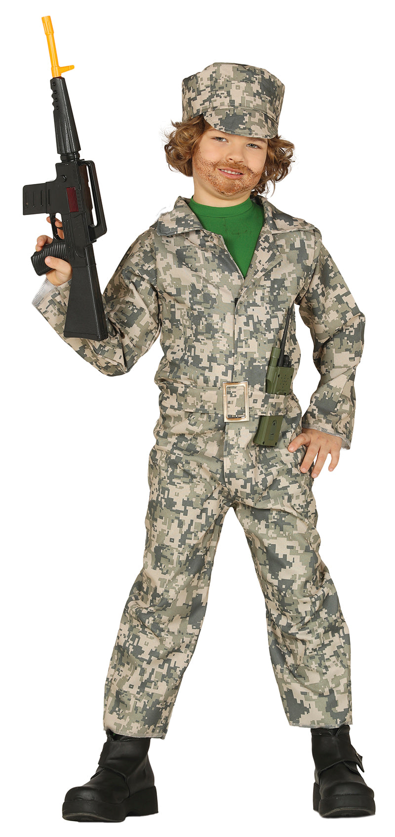 GP88510 – Militär Abenteuer Kids Outfit Tarnanzug – Größe: 110/116, 128/134, 140/146 – Farbe: Grün