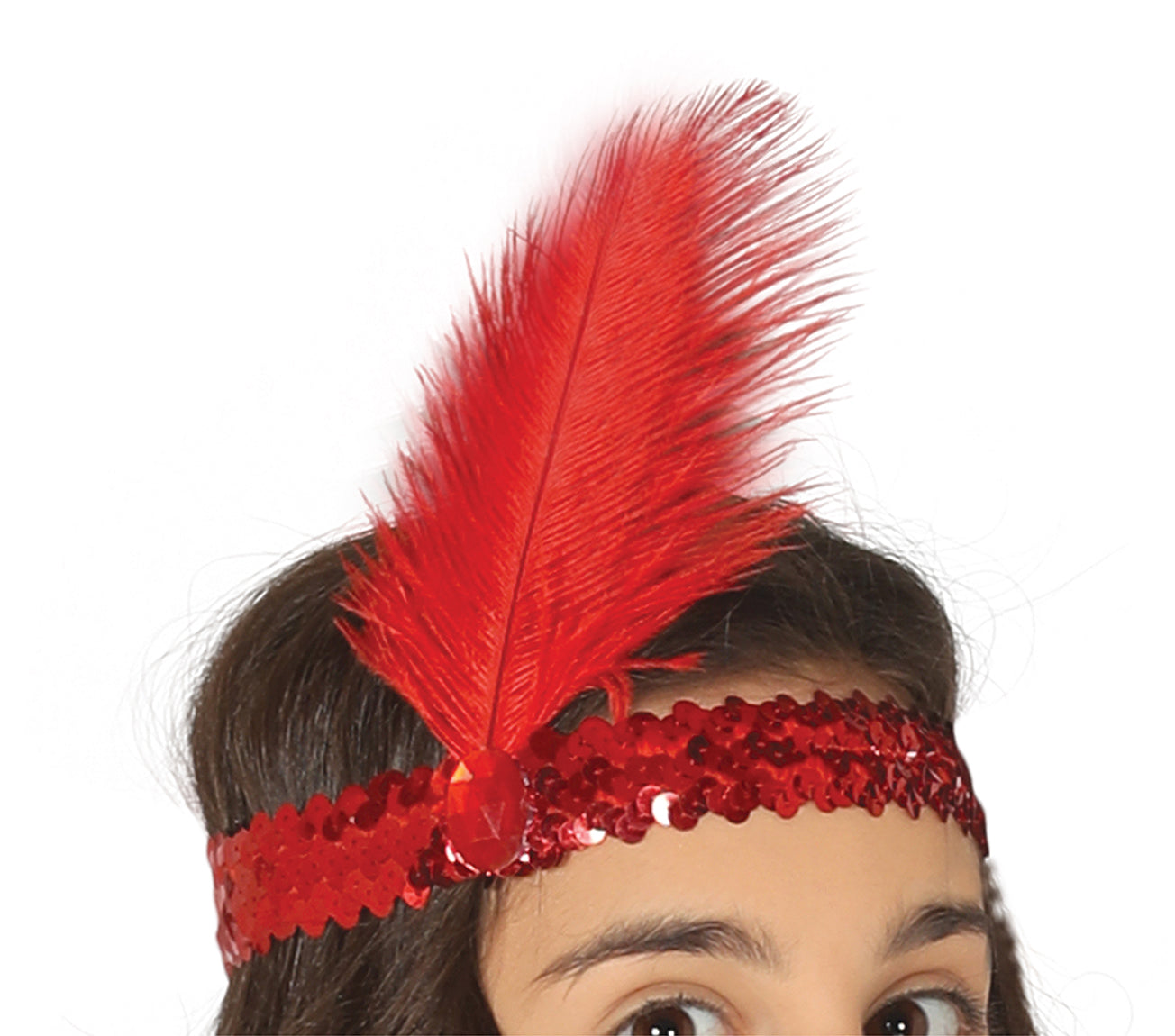 GP88529 – Charleston Flapper Stirnband Kleid – Größe: 128/134 – Farbe: Rot