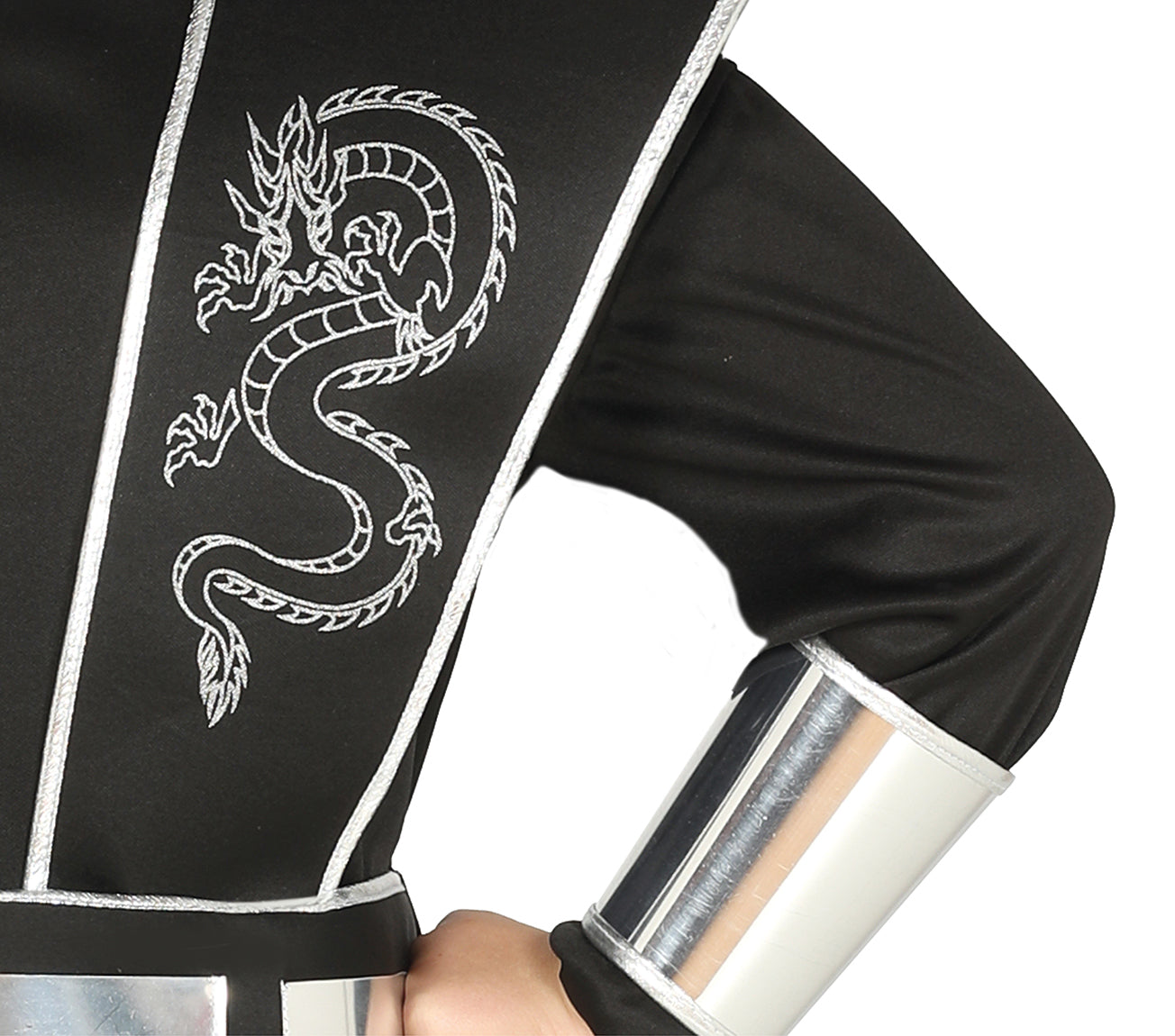 GP88538 – Ninja Kriegerkostüm Karneval Cool – Größe: 140/146 – Farbe: Schwarz