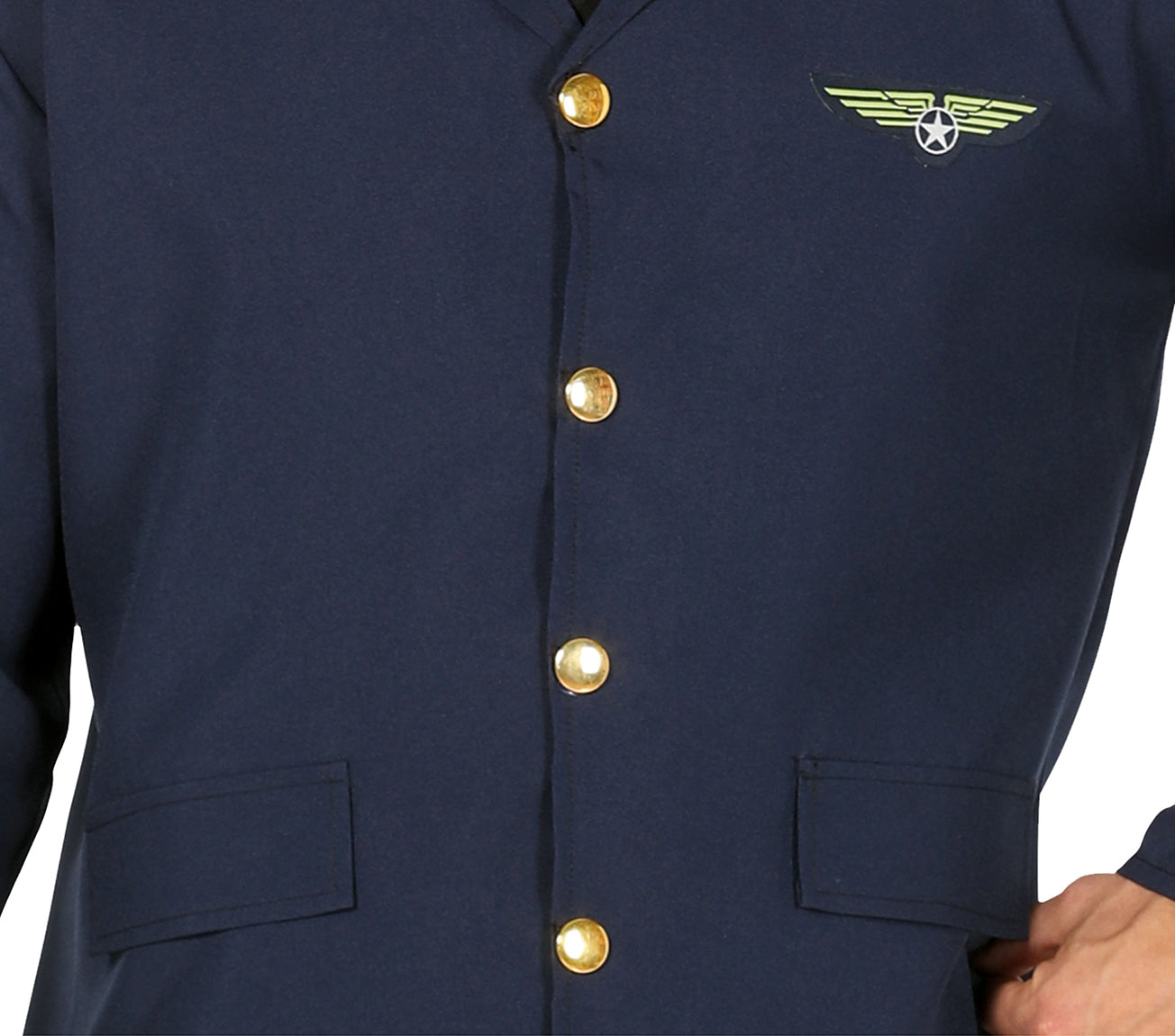 GP88572 – Pilot Karnevalsanzug Kapitän Kostüm – Größe: 52 - 54 (L) – Farbe: Blau