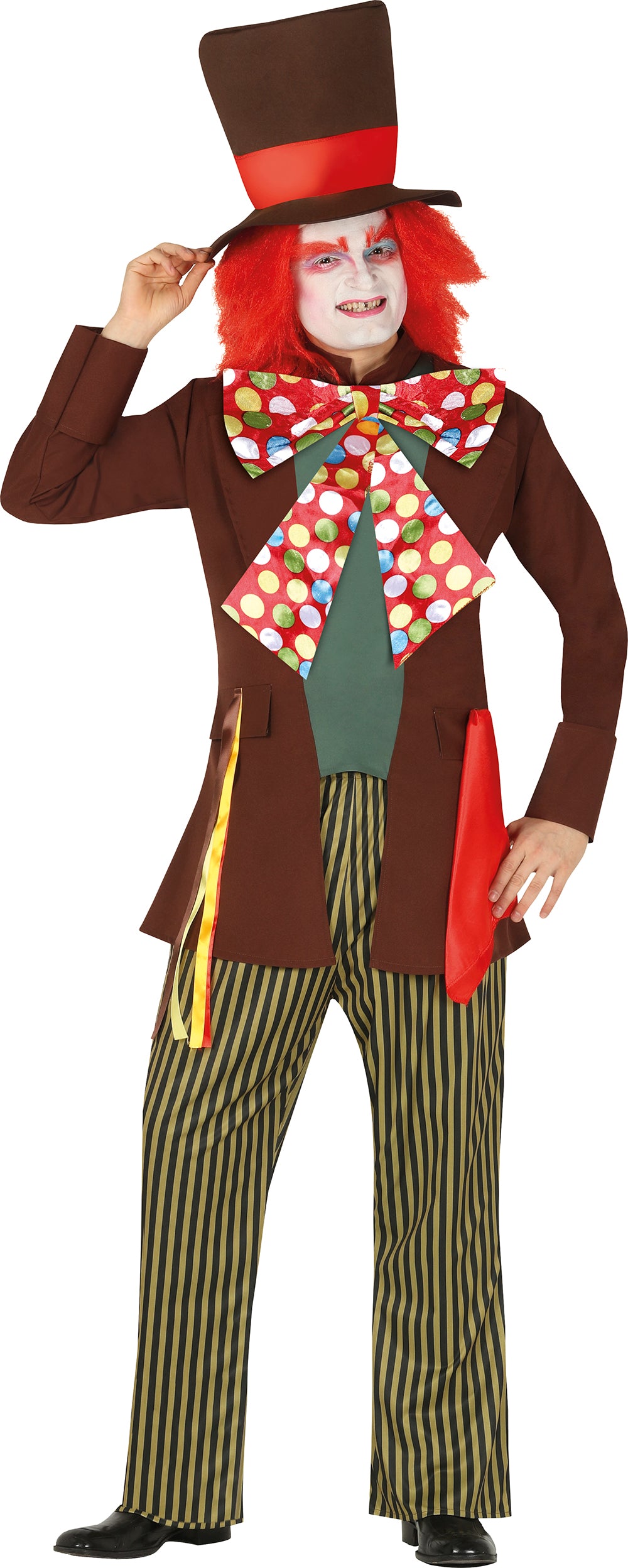 GP88577 – Hutmacher Kostüm Karneval – Größe: 54 - 56 (XL), 46 - 48 (S), 48 - 50 (M), 52 - 54 (L) – Farbe: Braun