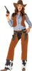 GP88590 – Cowgirl Trachten Karneval Kostüm – Größe: 38 - 40 (M) – Farbe: Braun
