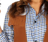 GP88590 – Cowgirl Trachten Karneval Kostüm – Größe: 42 - 44 (L) – Farbe: Braun