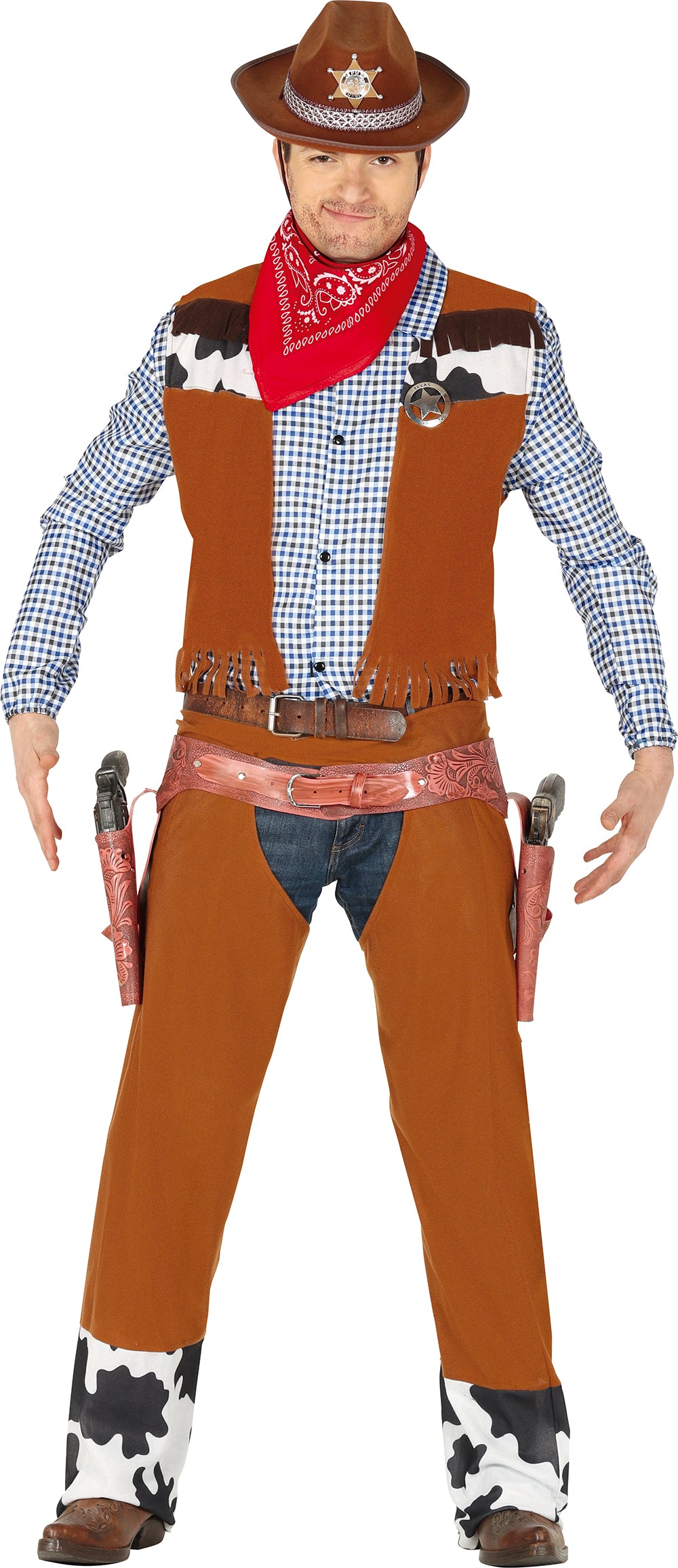 GP88592 – Cowboy Westerngentleman Kostüm Karneval – Größe: 52 - 54 (L) – Farbe: Braun