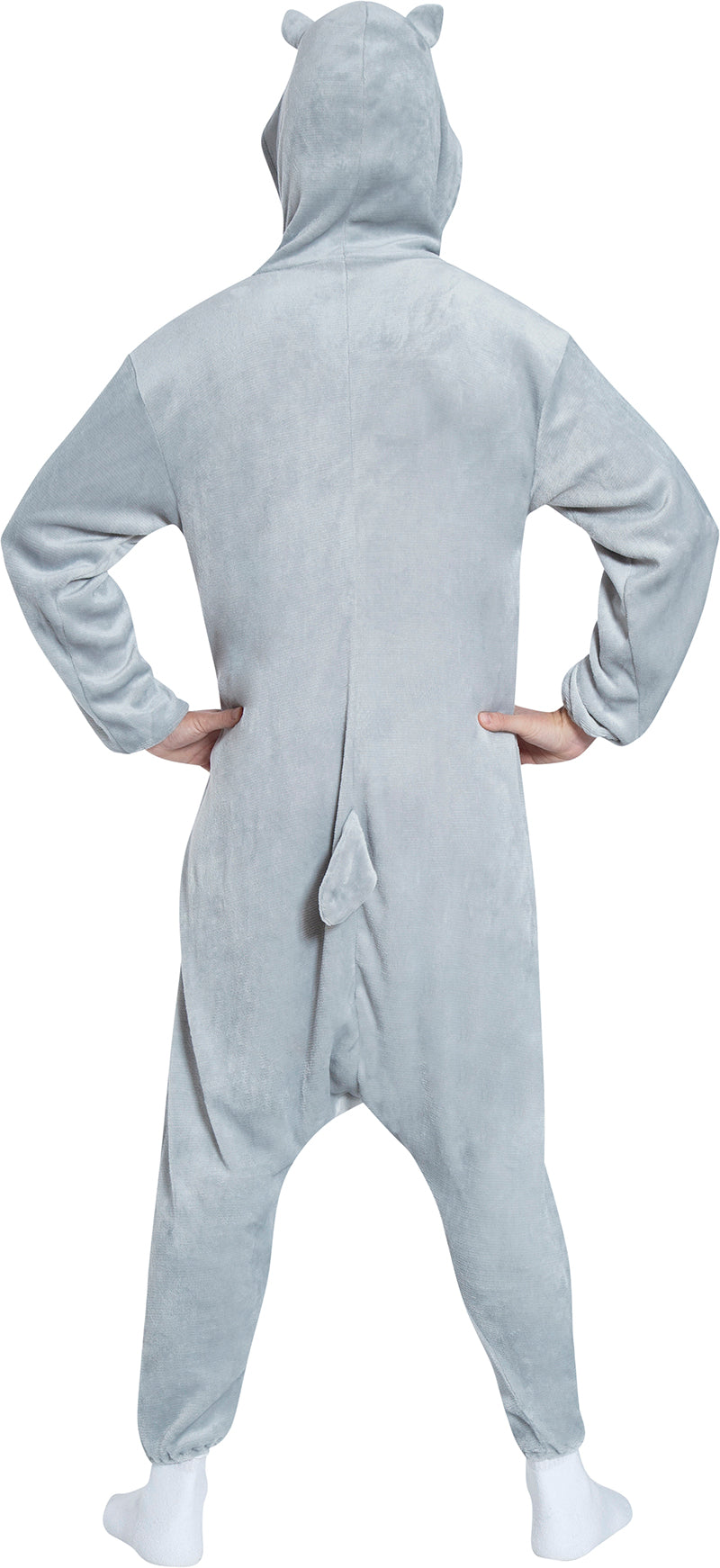GP88614 – Tier Abenteuer Nilpferd Kigurumi Hoodie – Größe: 52 - 54 (L) – Farbe: Grau