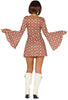 GP88619 – 70S Disco Nachtmode Muster Kleid – Größe: 42 - 44 (L) – Farbe: Mehrfarbig