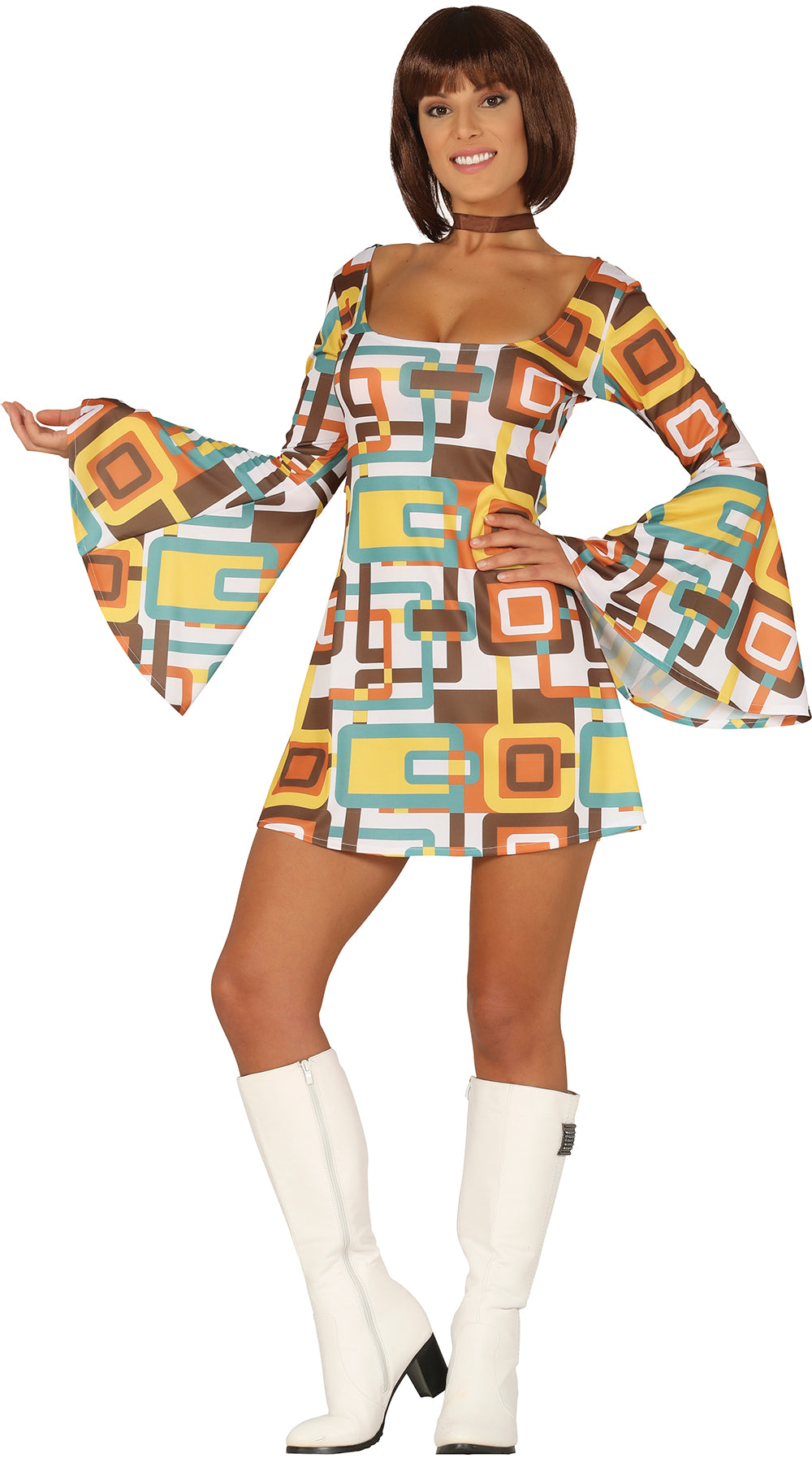 GP88629 – 70s Disco Eleganz Karneval Kostüm – Größe: 38 - 40 (M) – Farbe: Mehrfarbig
