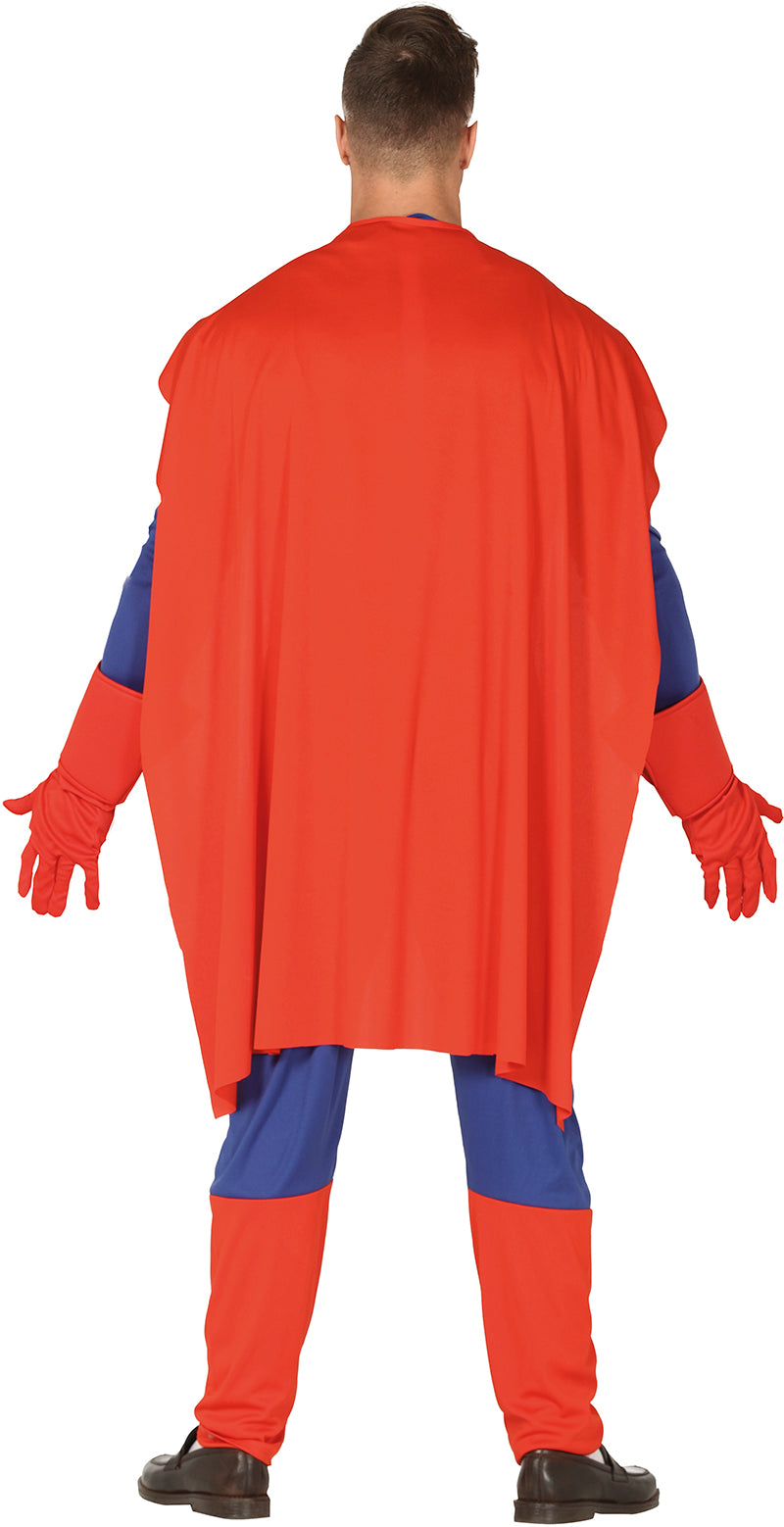 GP88634 – Superheld Muskelanzug Abenteuerfigur Umhang – Größe: 48 - 50 (M) – Farbe: Blau
