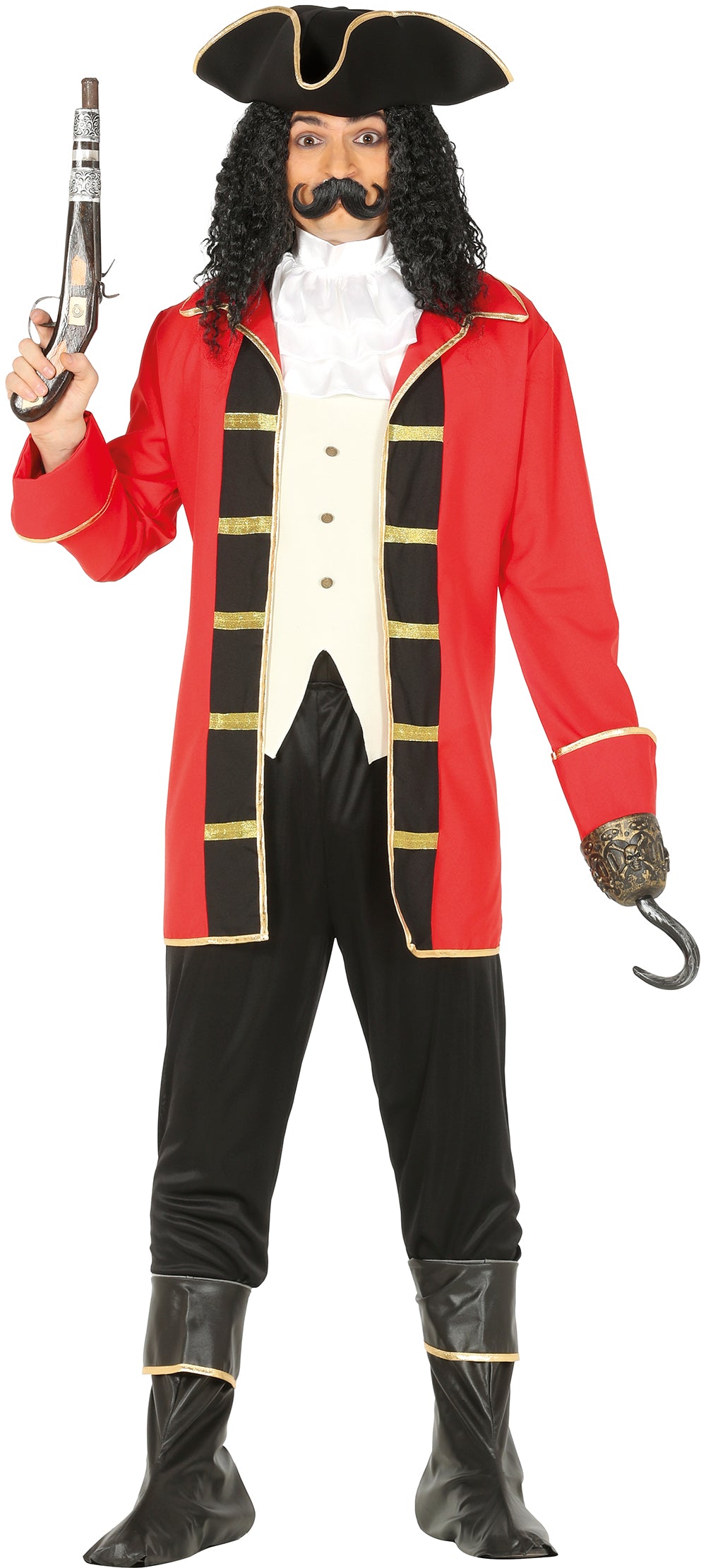 GP88665 – Pirat Abenteuer Captain Karneval – Größe: 48 - 50 (M) – Farbe: Rot