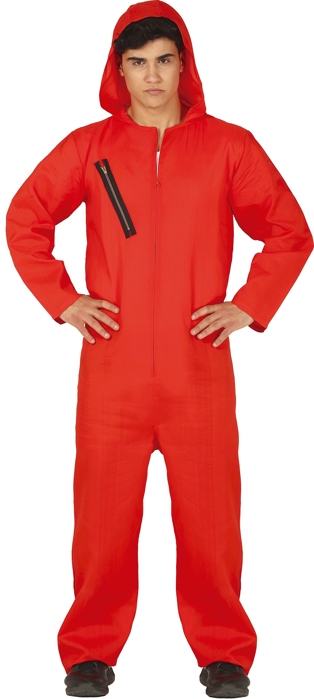 GP88689 – Dieb Kostüm Rot Overall Karneval – Größe: 48 - 50 (M) – Farbe: Rot