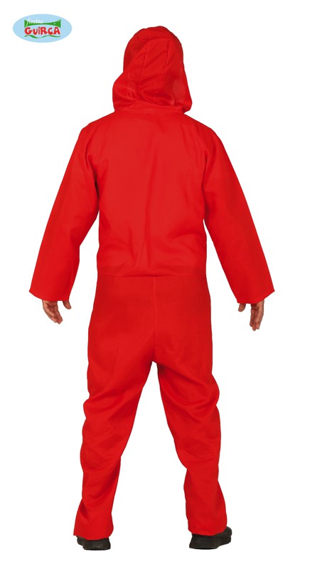 GP88689 – Dieb Kostüm Rot Overall Karneval – Größe: 48 - 50 (M) – Farbe: Rot