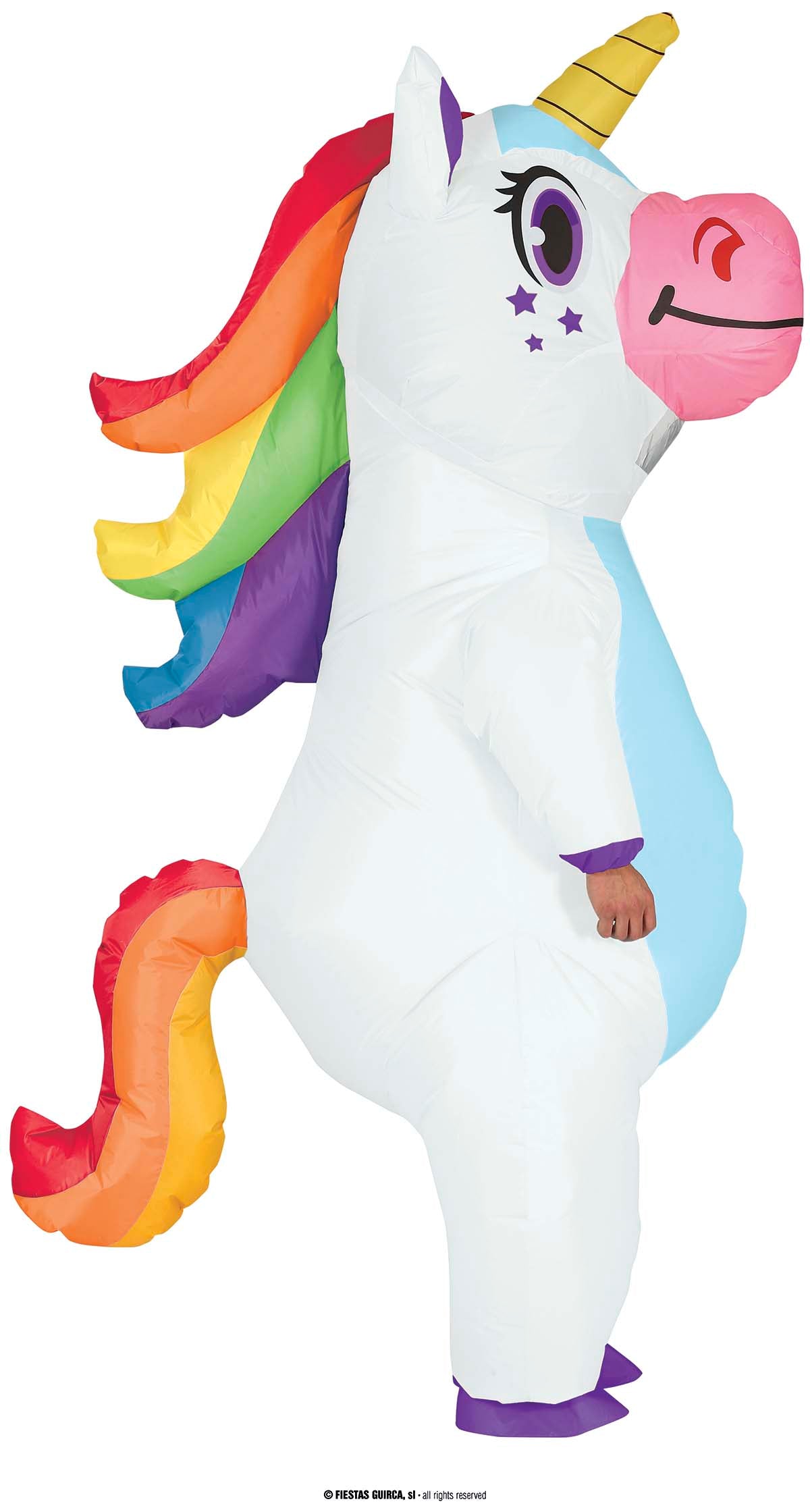GP88694 – Einhorn Kostüm Erwachsene Aufblasbar – Farbe: Mehrfarbig