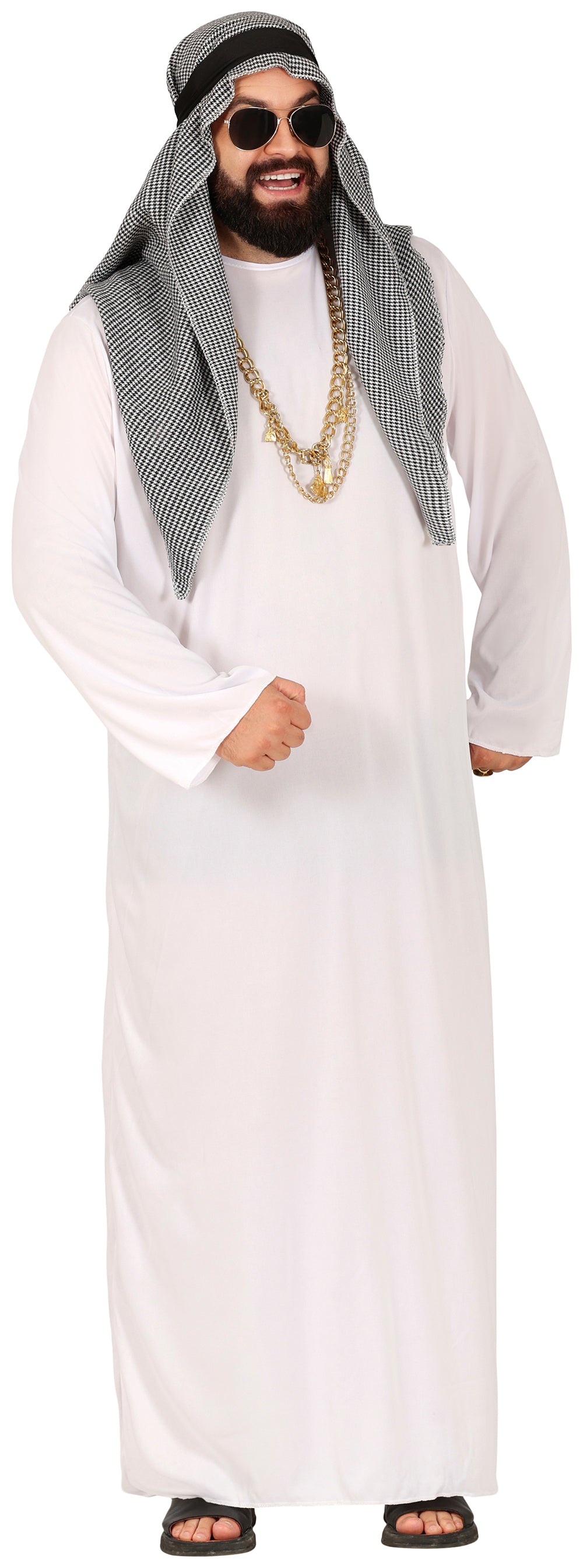 GP88667 – Wüstenprinz Sheik Karneval Fasching – Größe: 54 - 56 (XL) – Farbe: Weiß