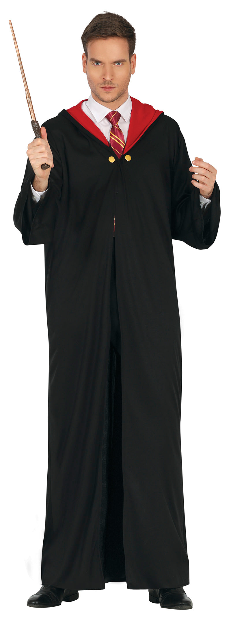 GP88727 – Magische Studenten Gewand Mit Rotem – Größe: 52 - 54 (L) – Farbe: Schwarz