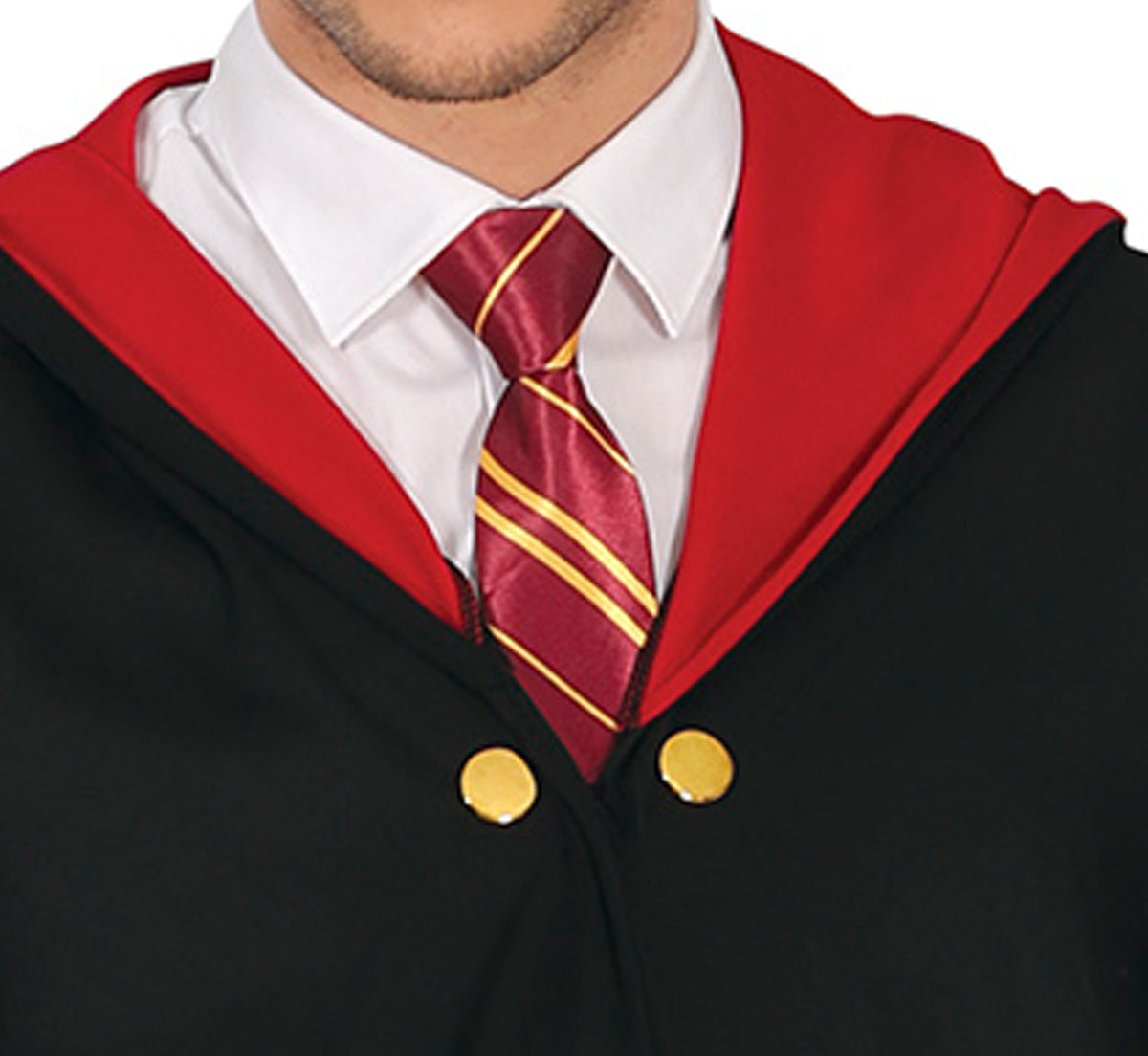 GP88727 – Magische Studenten Gewand Mit Rotem – Größe: 52 - 54 (L) – Farbe: Schwarz