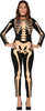 GP88762 – Skelett Jumpsuit Halloween Kostüm – Größe: 38 - 40 (M) – Farbe: Schwarz
