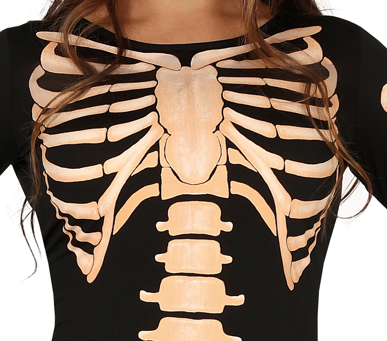 GP88762 – Skelett Jumpsuit Halloween Kostüm – Größe: 42 - 44 (L) – Farbe: Schwarz