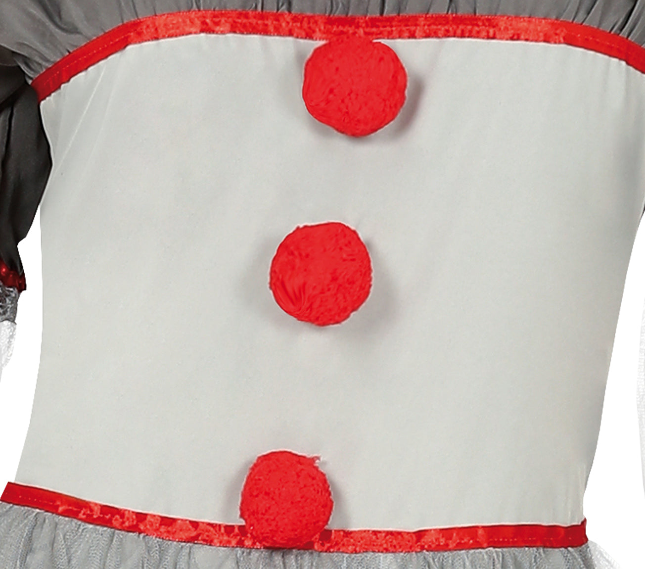 GP88777 – Clown Zirkusfigur Gruselspaß Kostümset – Größe: 38 - 40 (M) – Farbe: Grau