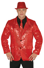 Paillettenjacke für Herren rot Glitzer, Bild 3